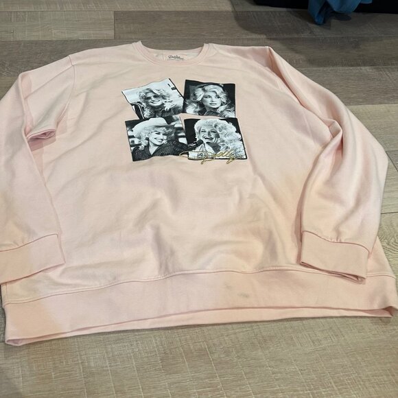 DOLLYWOOD WOMENS PINK 3XL SOFT CREW NECK SWEATSHIRT DOLLY PARTON - Picture 2 of 6